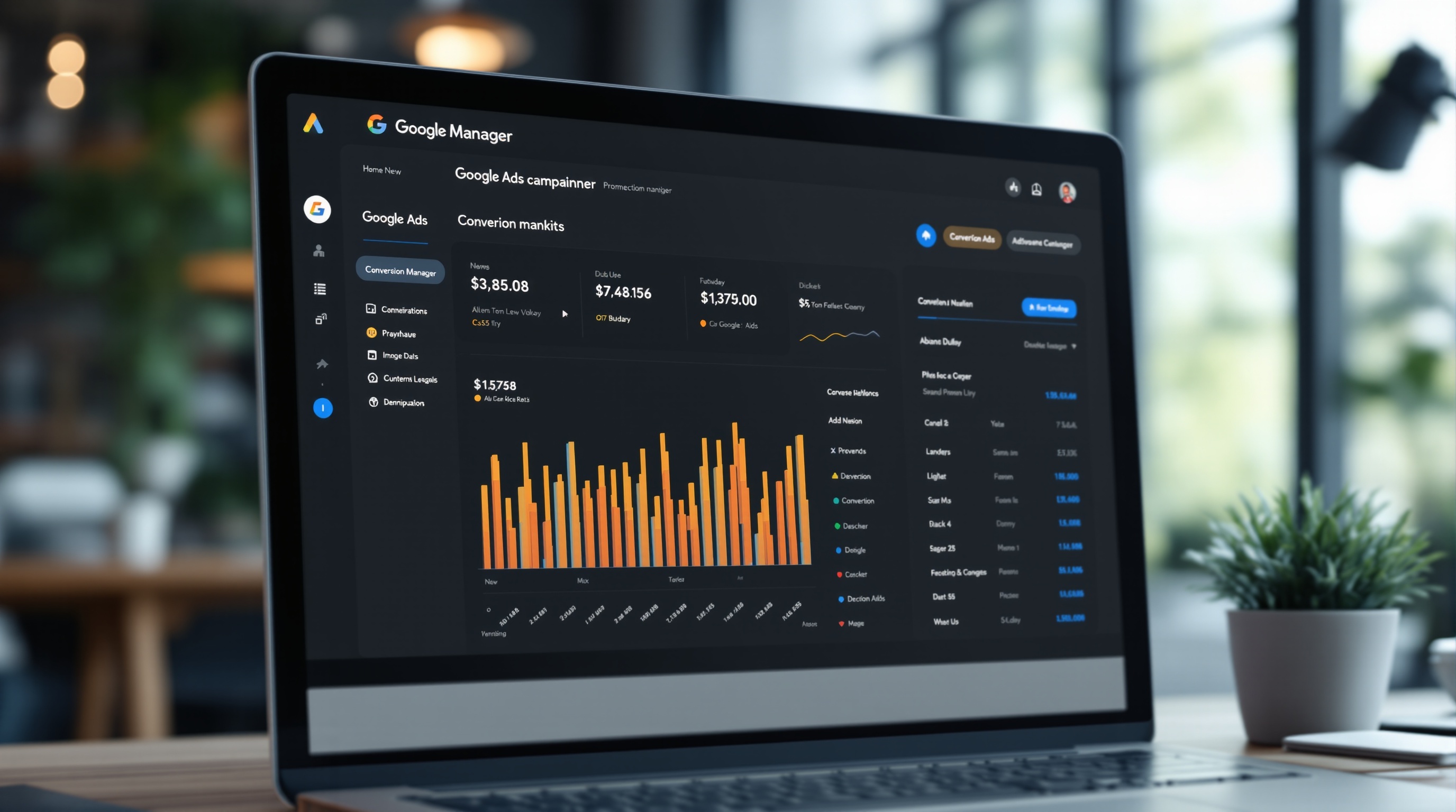 Google Ads panelinde kampanya performans grafikleri